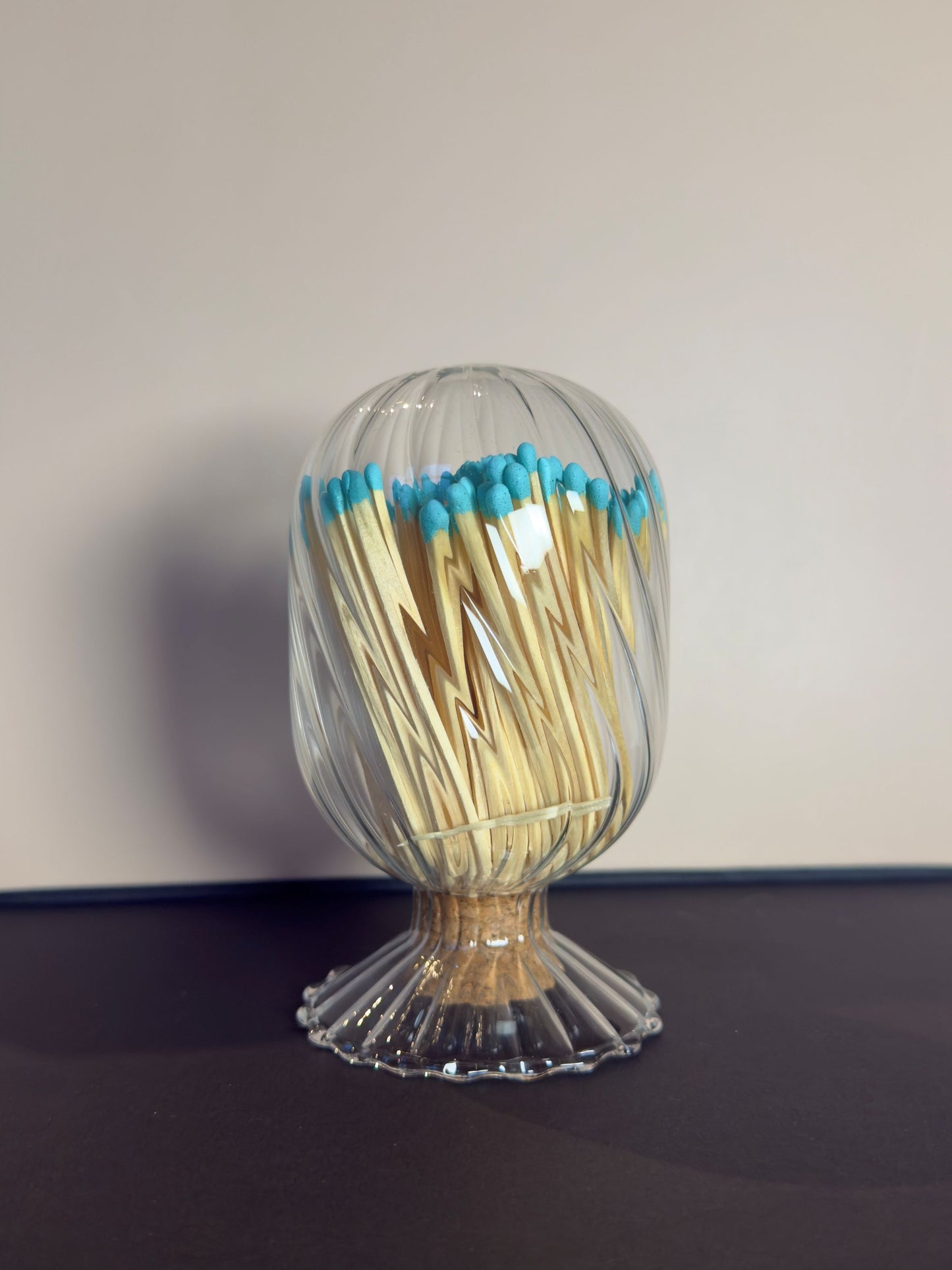 Large Glass Match Jar
