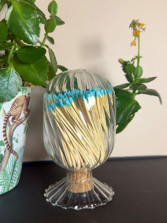 Large Glass Match Jar